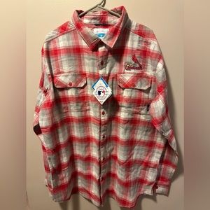 Men’s Plaid Columbia Cardinals Flannel NWT